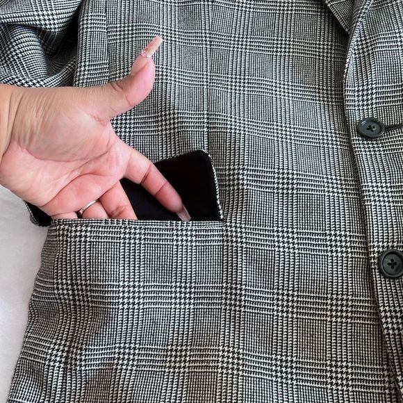 100% Cashmere plaid Blazer Jacket - Picture 4 of 9